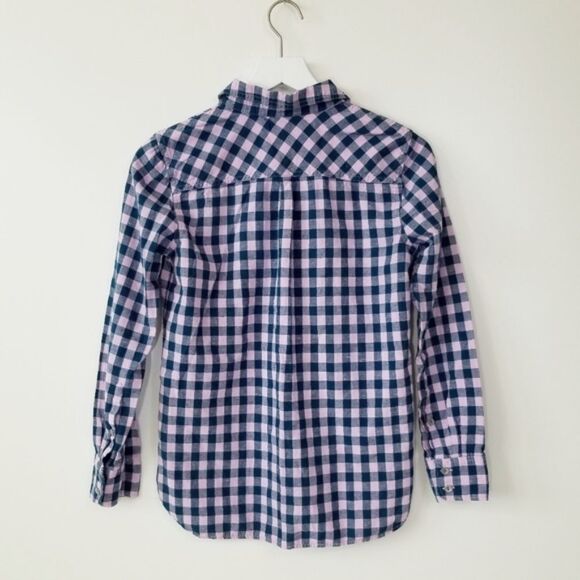 J.Crew Bright Lilac & Aqua Gingham Check Popover 0 - Picture 4 of 7